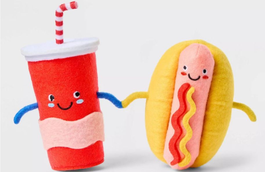 hotdog and soda felt duo