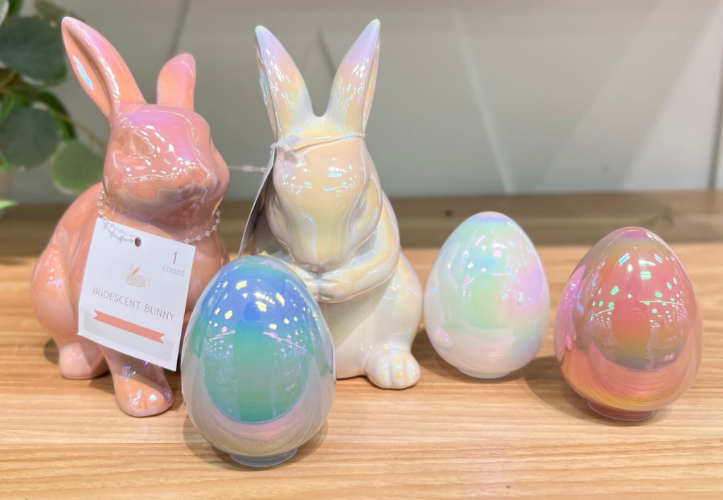 Target Bullseye Playground Iridescent Bunny and Egg Figurines