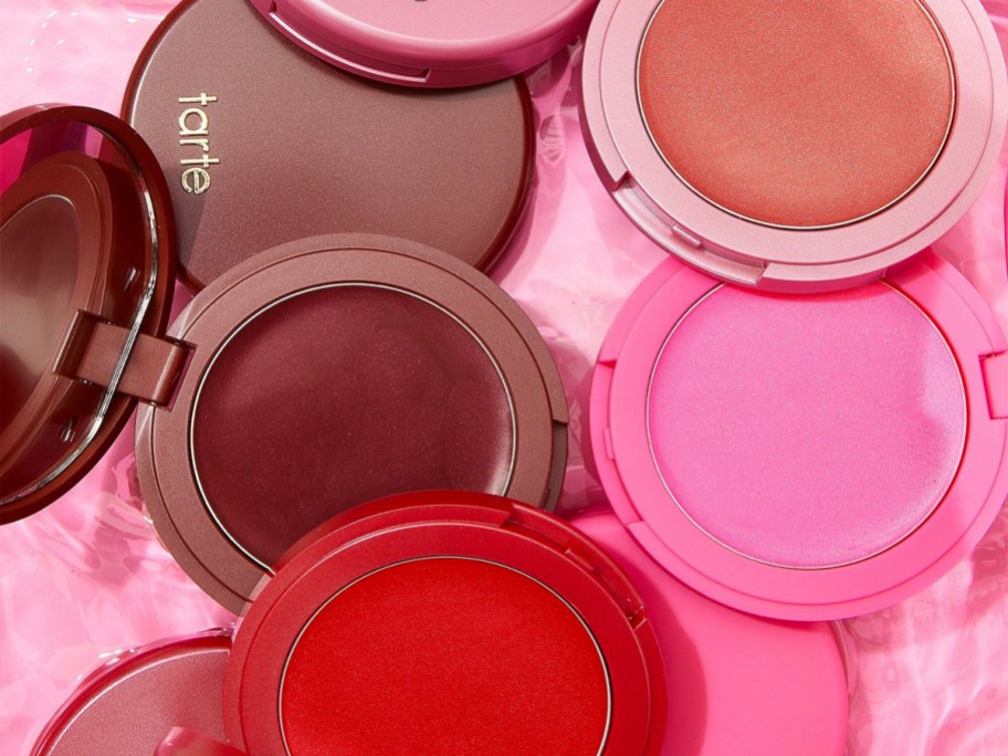 opened compacts of blush in various shades