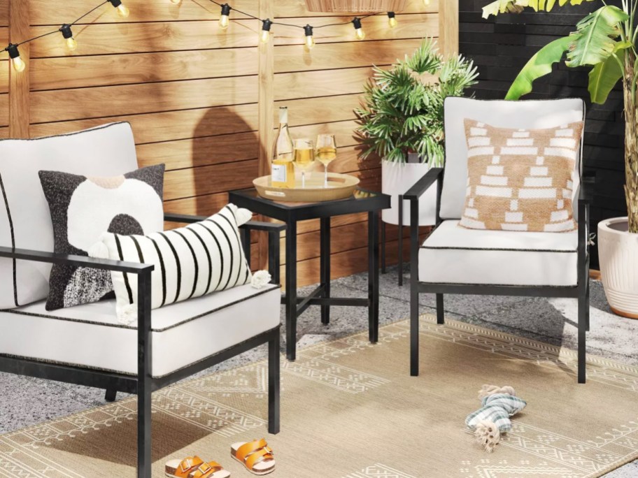 patio chair set with matching side table