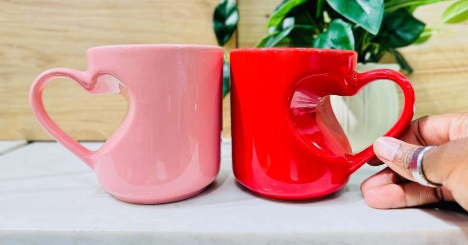 Threshold Valentine's Day Heart Handle Mug in Pink and Red