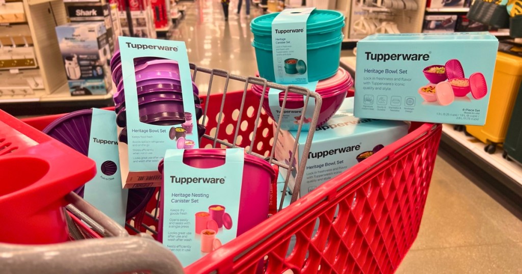 original tupperware storage containers in valentine's colors at target