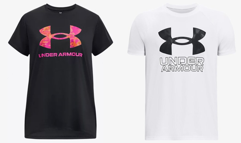 black and white under armour tees