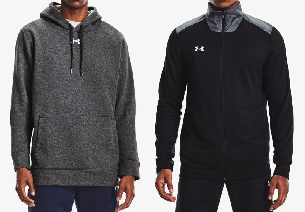man in grey hoodie and man in black zip-up jacket