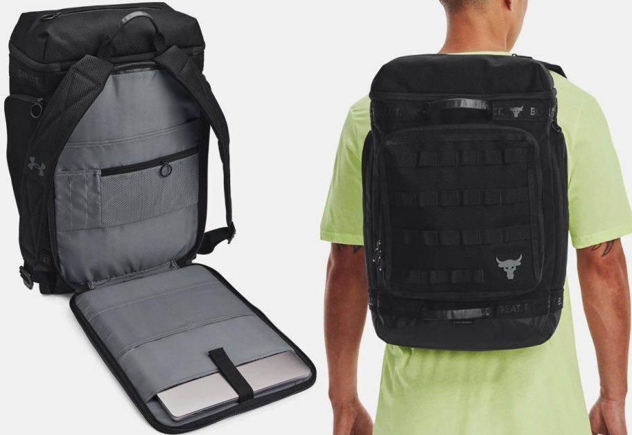 Stock images of an Under Armour Project Rock Pro Box Backpack