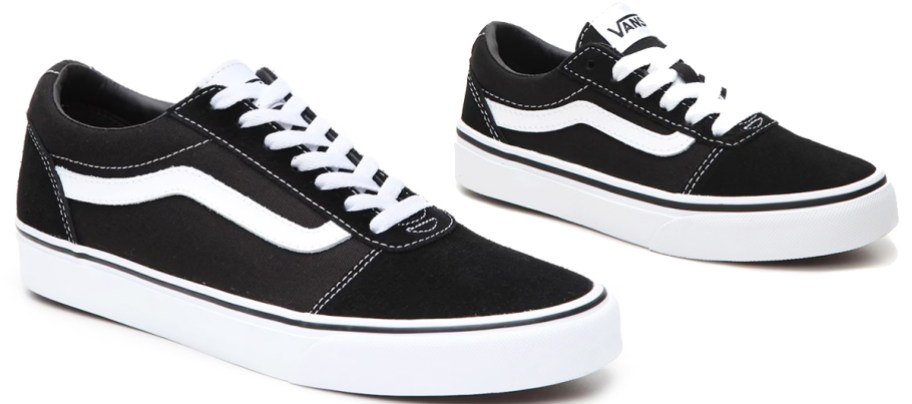 matching adult and kids black and white vans sneakers