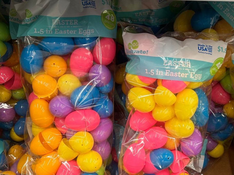 Bags of Plastic Easter Eggs at Walmart