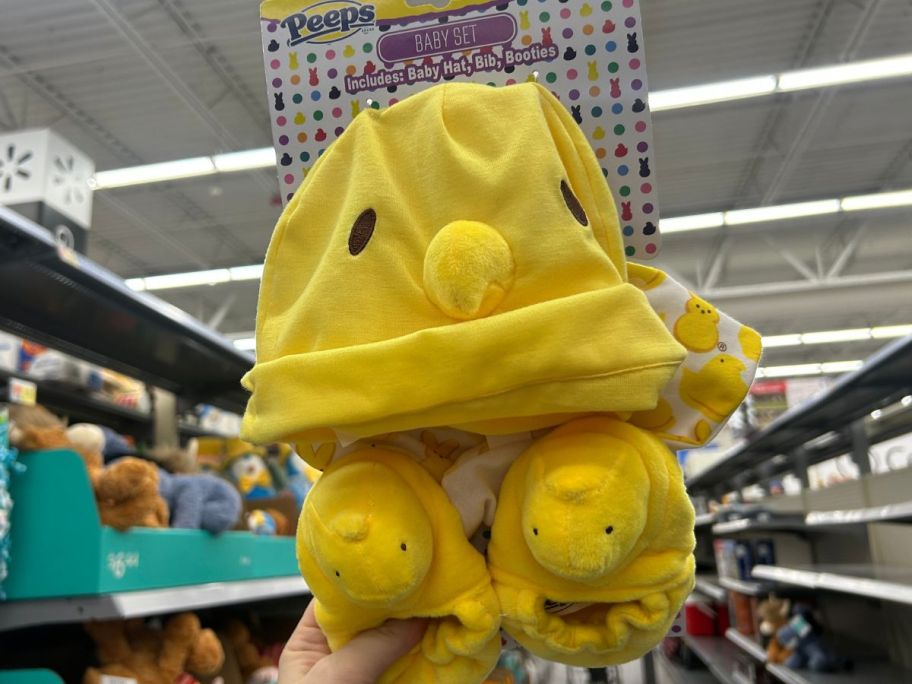 3-piece Peeps Hat, Booties and Bib Set at Walmart