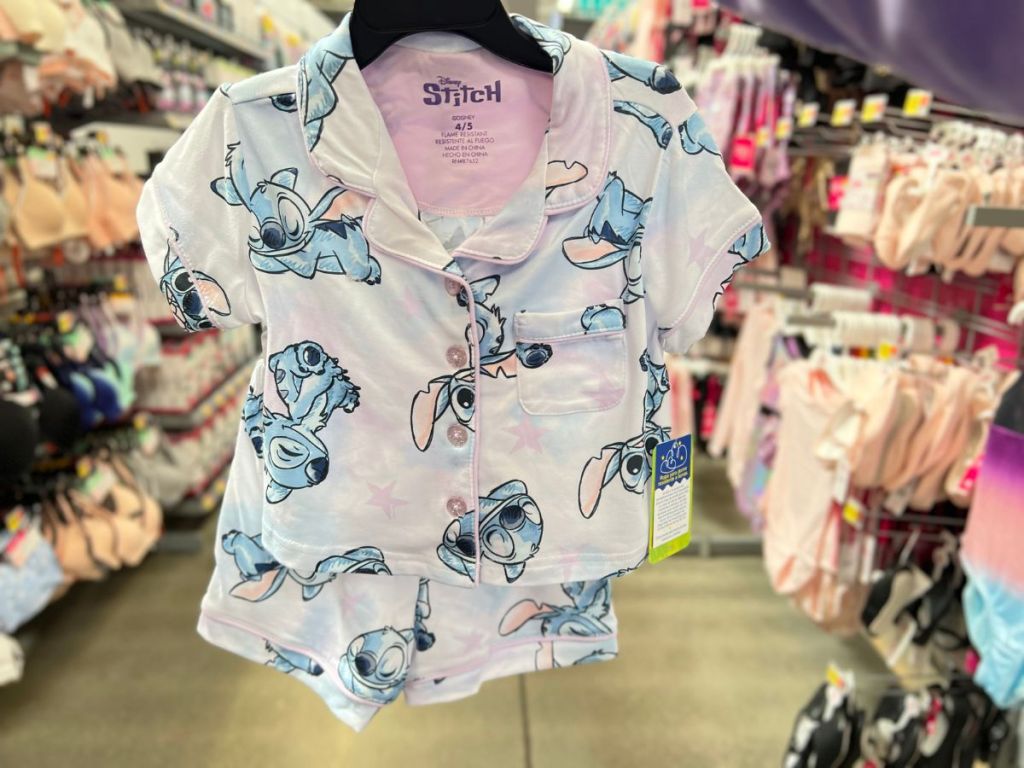 Walmart Girls Pajama Set Disney Stitch