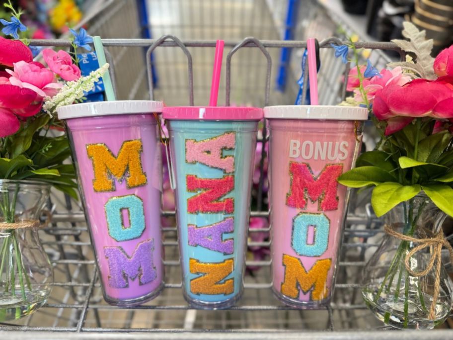 3 Way to Celebrate Mother's Day Tumblers in a cart