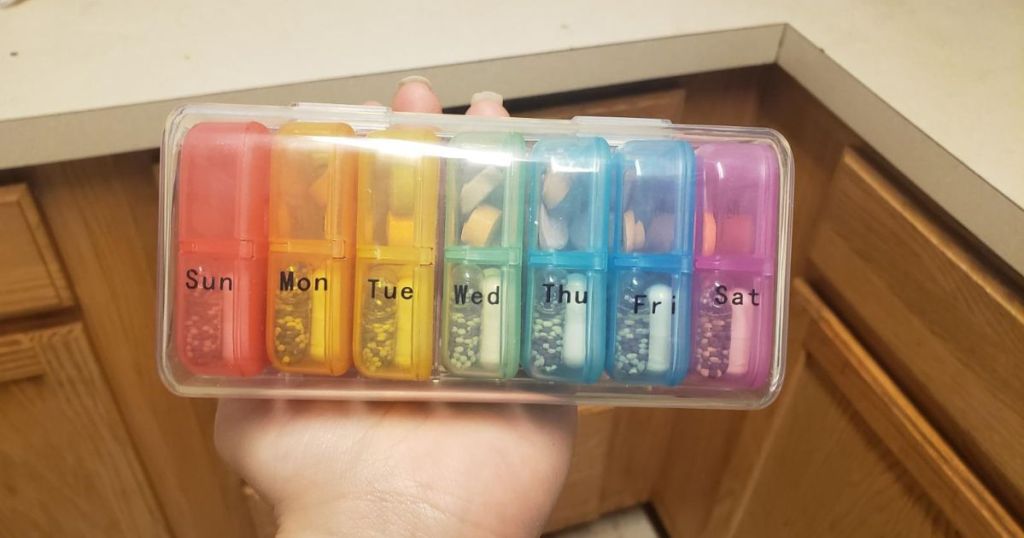 Weekly Rainbow Pill Organizer