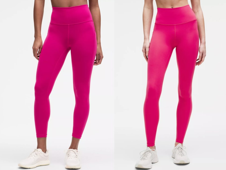 two women in pink leggings