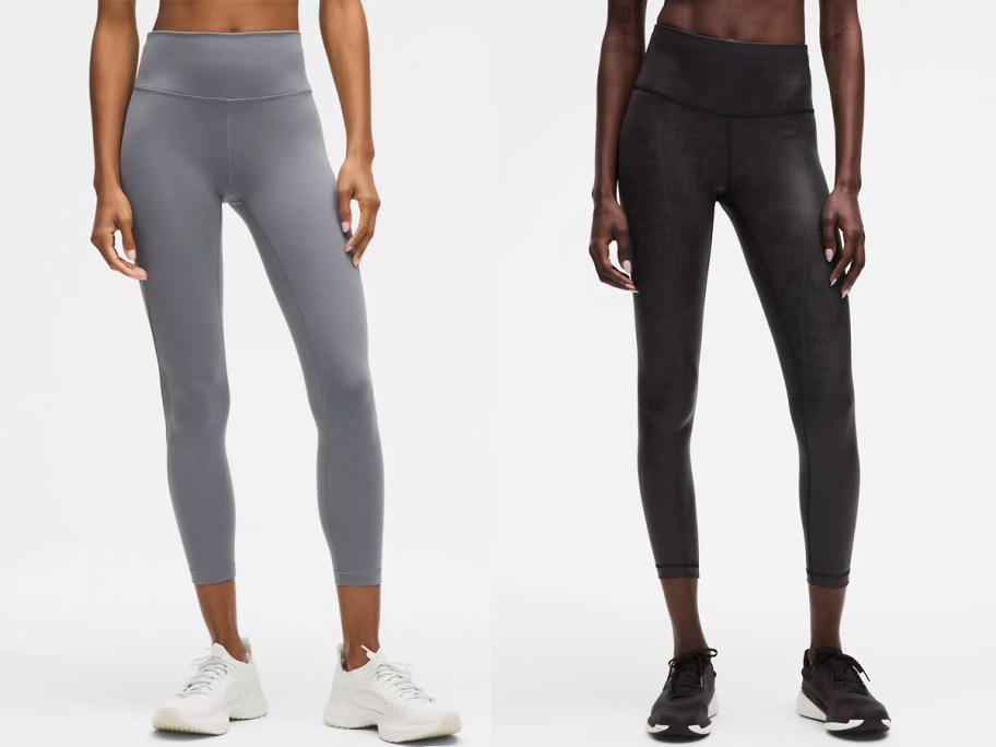 women in grey and black leggings