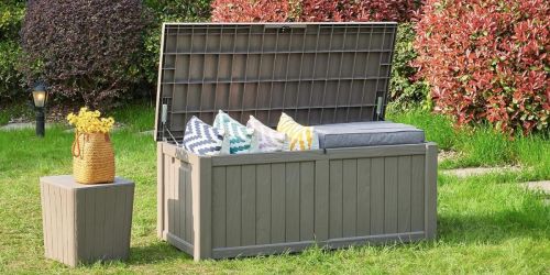 HUGE 120-Gallon Deck Storage Box w/ Lockable Lid ONLY $128.99 Shipped on Amazon