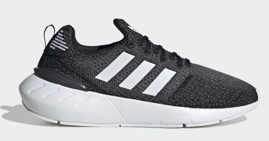 black and white women's adidas running shoe