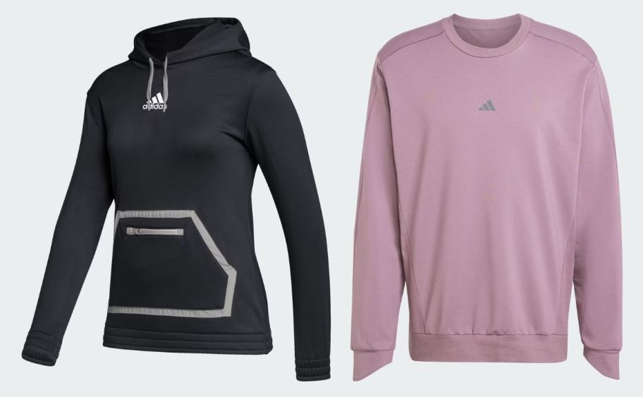 two adidas sweatshirts