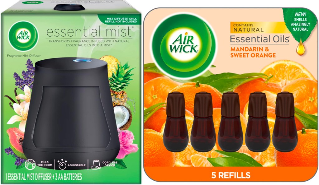 Air Wick Essential Mist Diffuser & Essential Oil Refills 5-Count Bundle  Only $15.83 on  (Reg. $33)