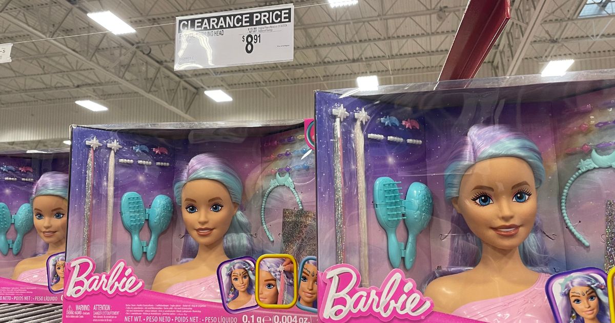 barbie fairytale styling head on store shelf