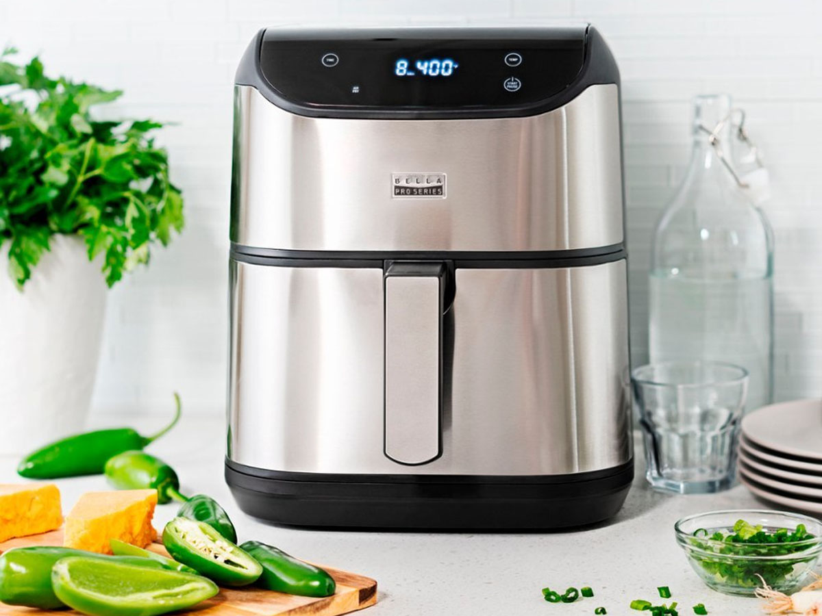 Cook two things at once with the 8-qt. Bella dual basket air fryer at $80  (Reg. $150), more