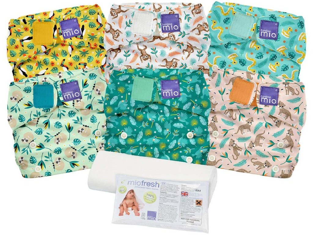 cloth diapers with rainforest prints