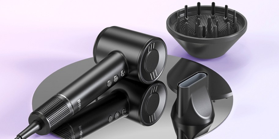 black hair dryer with diffuser