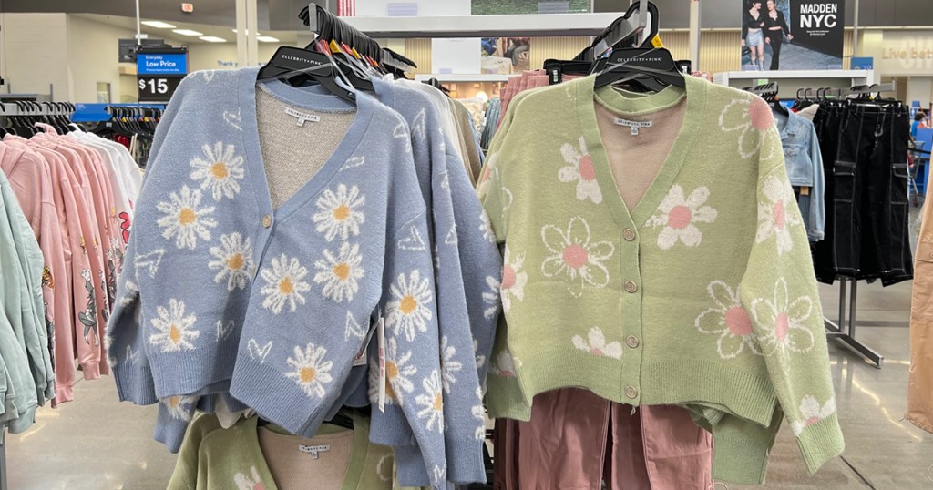 New Walmart Women’s Floral Cardigans Only .50 & Pink Sweaters ONLY !