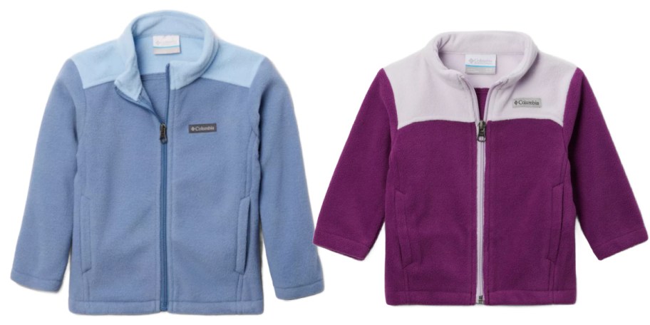 blue and purple infant and toddler fleece jackets