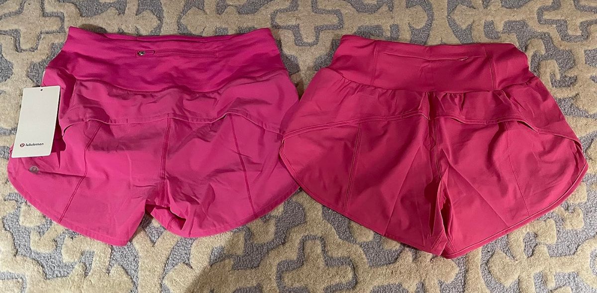comparison of amazon shorts to lululemon shorts