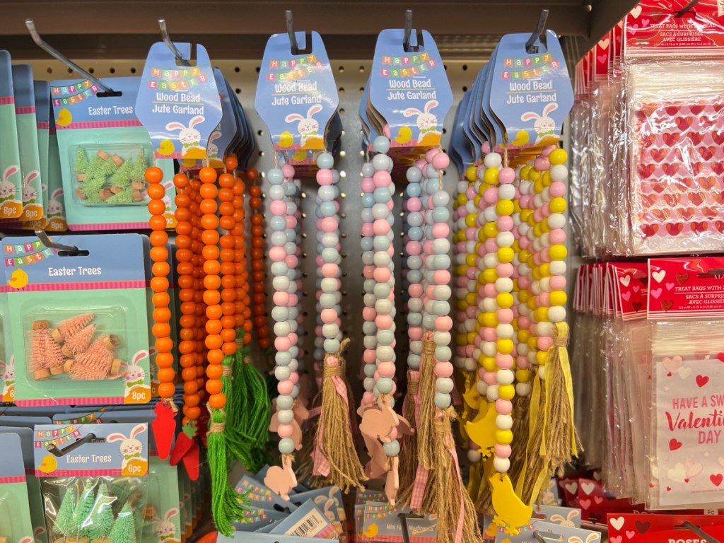 wood bead easter garland in store