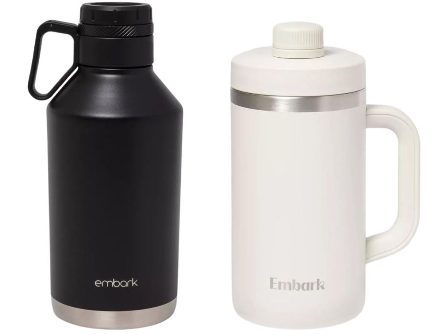 64oz embark growler and jug stock images