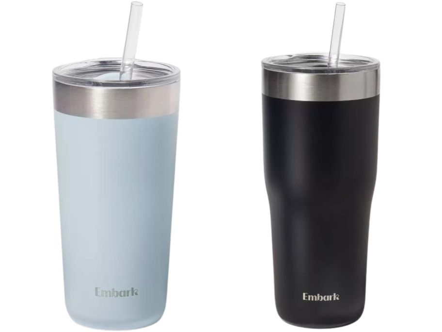 20oz and 30oz Steel Straw Tumbler - Embark stock images