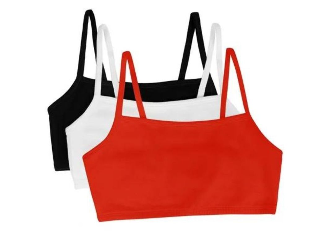 3 pack of fruit of the loom sports bras