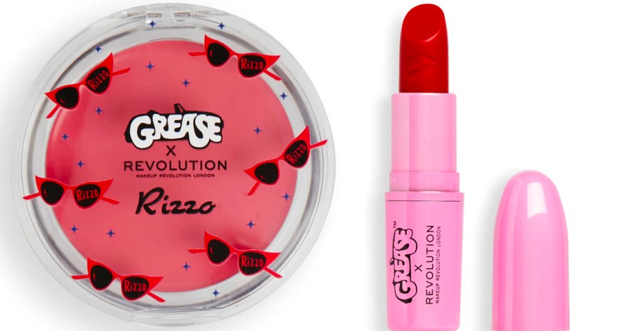 grease blush and lipstick with lid off