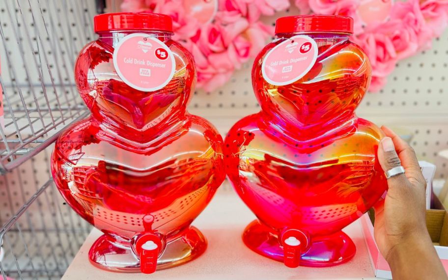 two hearts haped cold drink dispensers