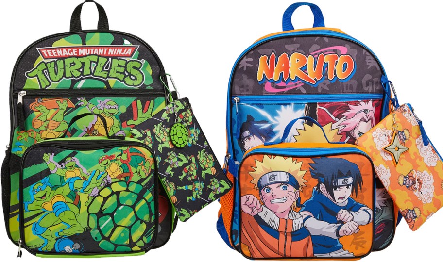 tmnt and naruto backpacks 
