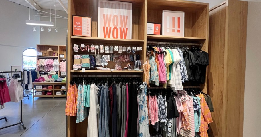 jcrew clearance rack on display in store