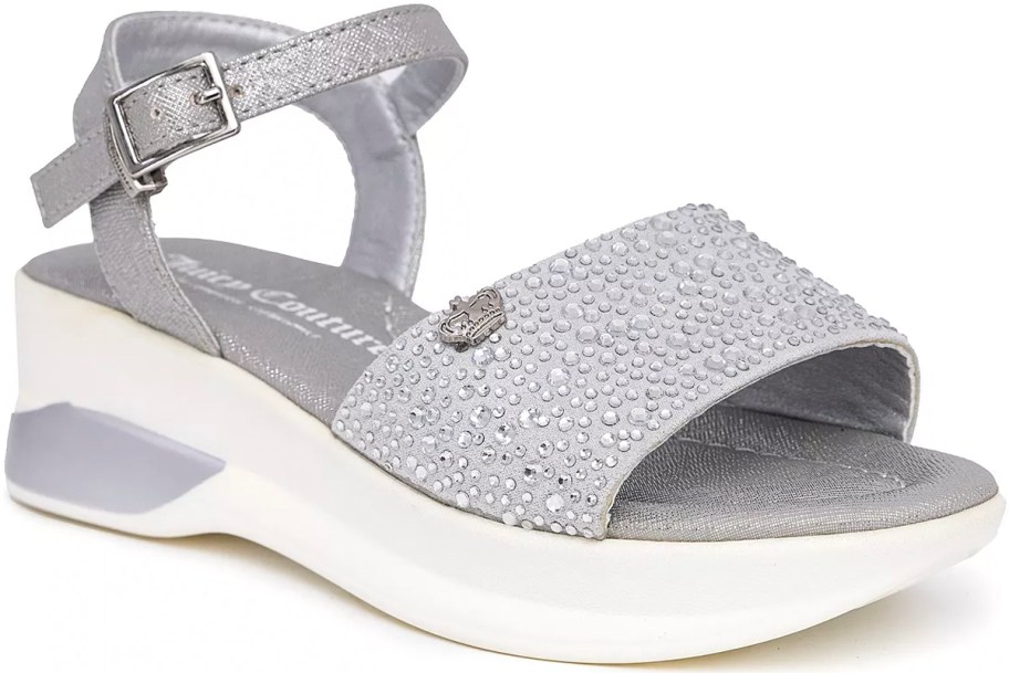 silver juicy couture wedge sandal