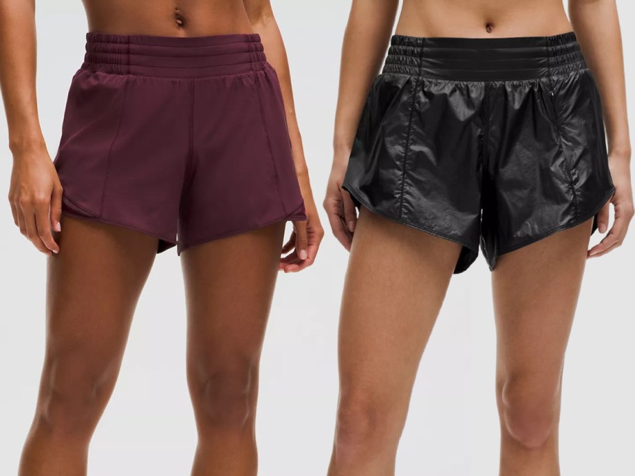 Stock images of two women wearing Lululemon Hotty Hot shorts