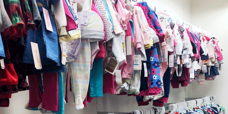 kids clothing hanging in macys store 