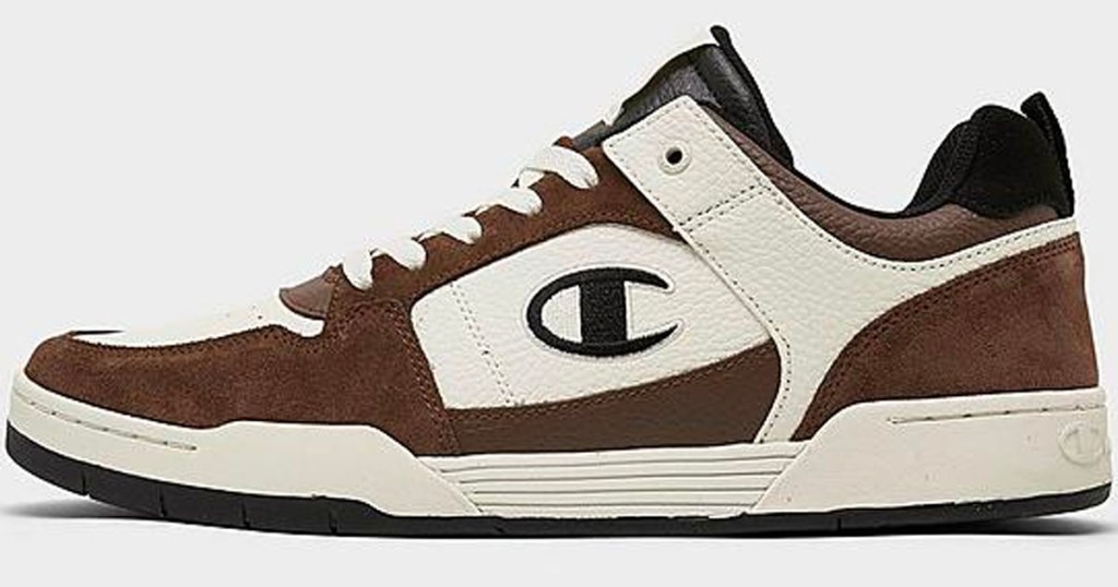 mens white and brown champion shoe