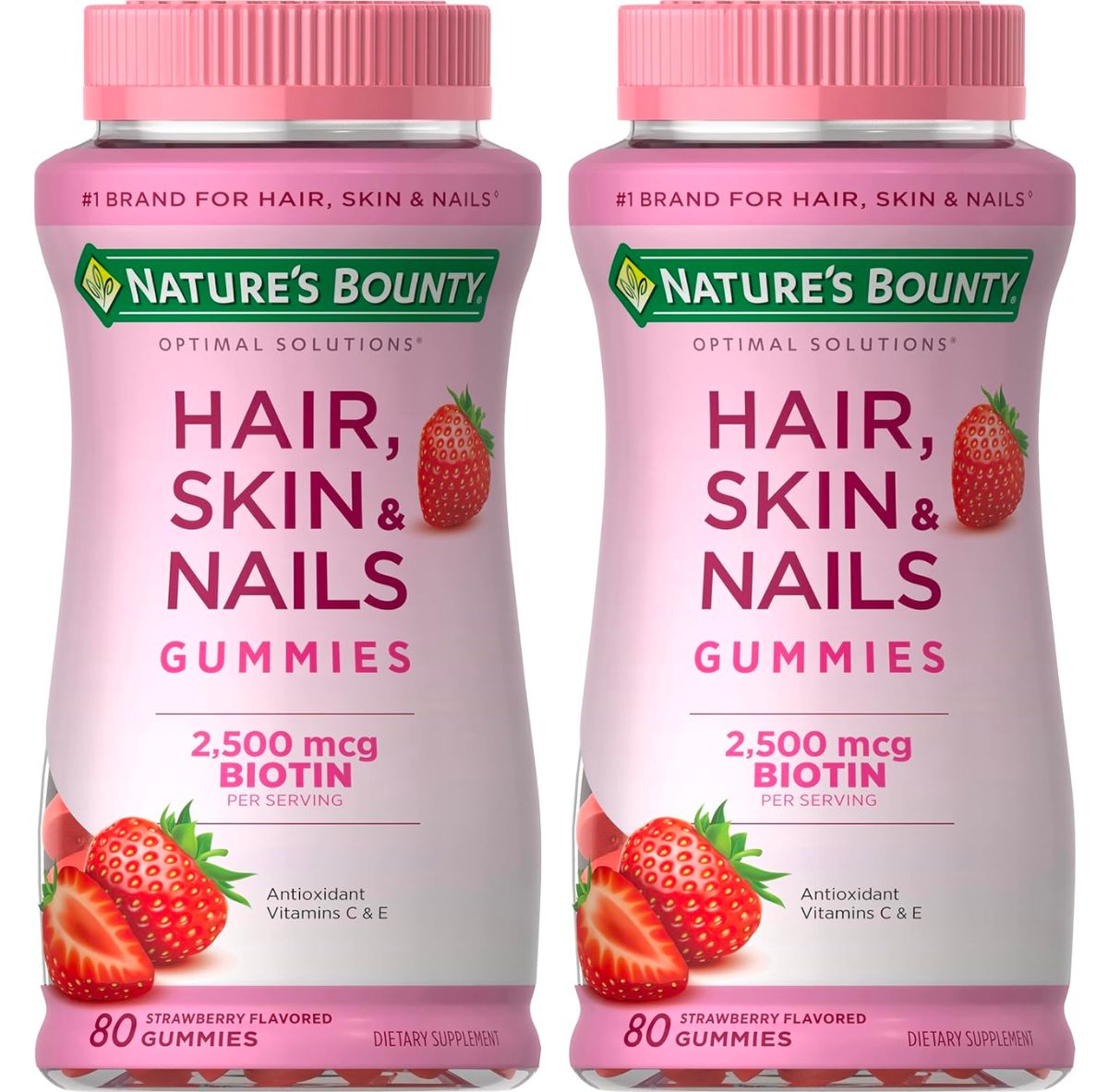 hair skin & nails supplements on a white background stock image