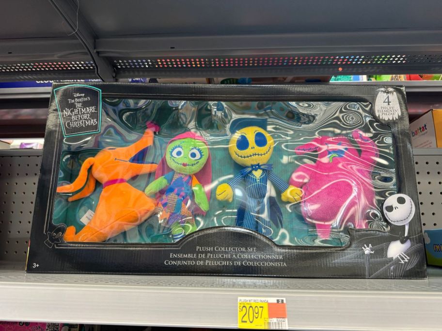 Nightmare Before Christmas Plush Collector Set on shelf in store