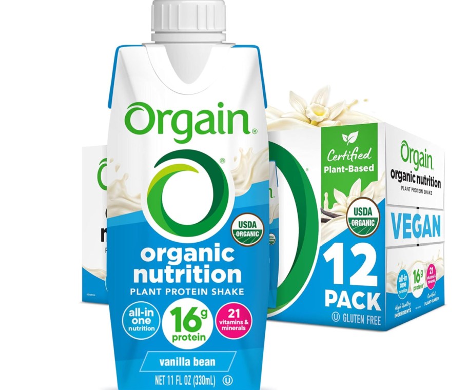 orgain plant based protein shakes w box