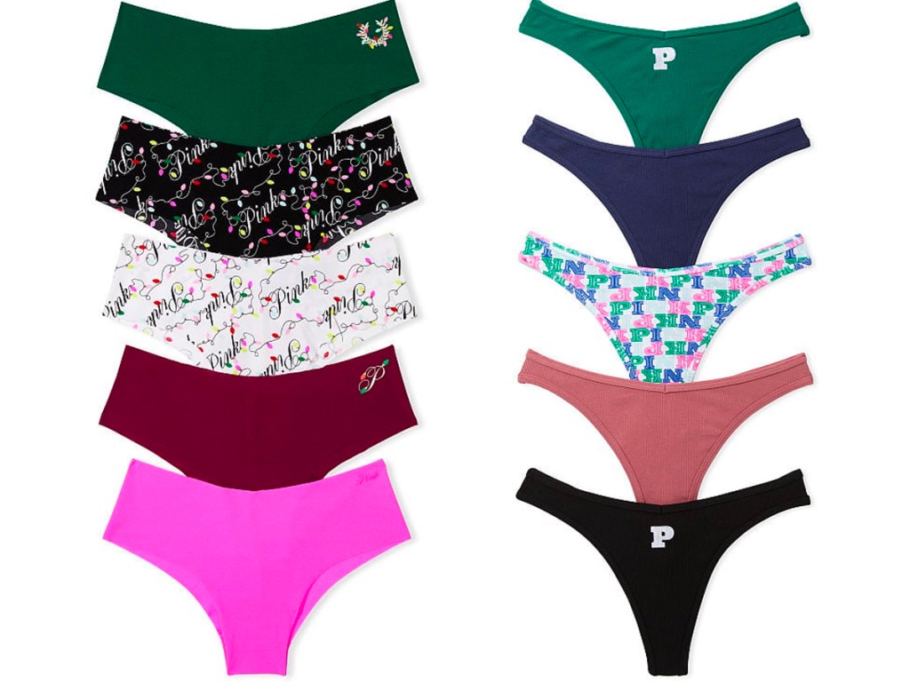 10 pairs pink panties in multiple colors