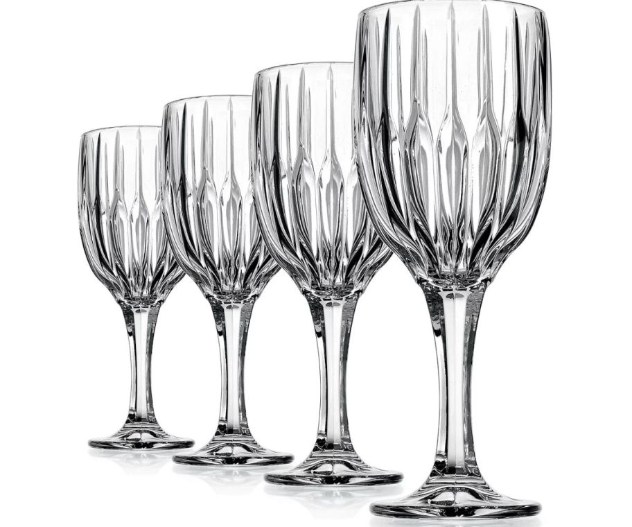 4 glass goblets