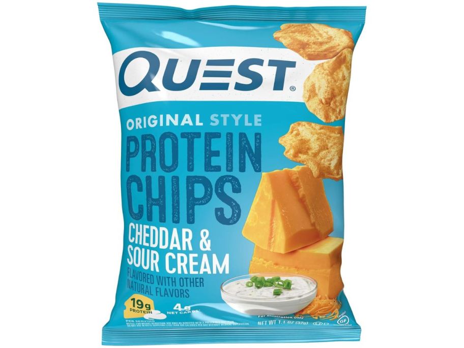 quest cheddar & sour cream protein chips