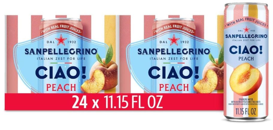 Sanpellegrino CIAO Peach Sparkling Water 24-Pack box