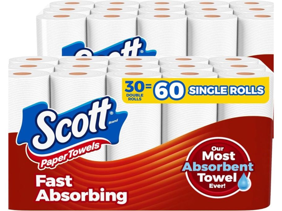 scott paper towels 30 count double rolls