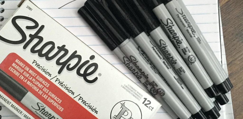 Sharpie Fine Point Permanent Markers, Black - 12 Count for sale