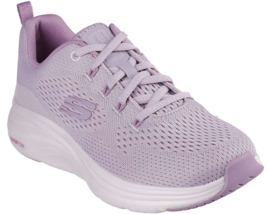a lavender knit walking shoe